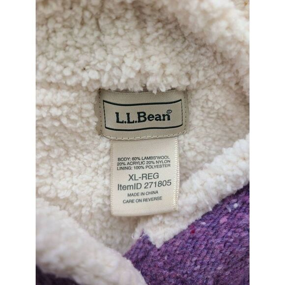 L.L. Bean Lambswool Purple Hooded Knit Vest Woman's XL - regular - Picture 2 of 7